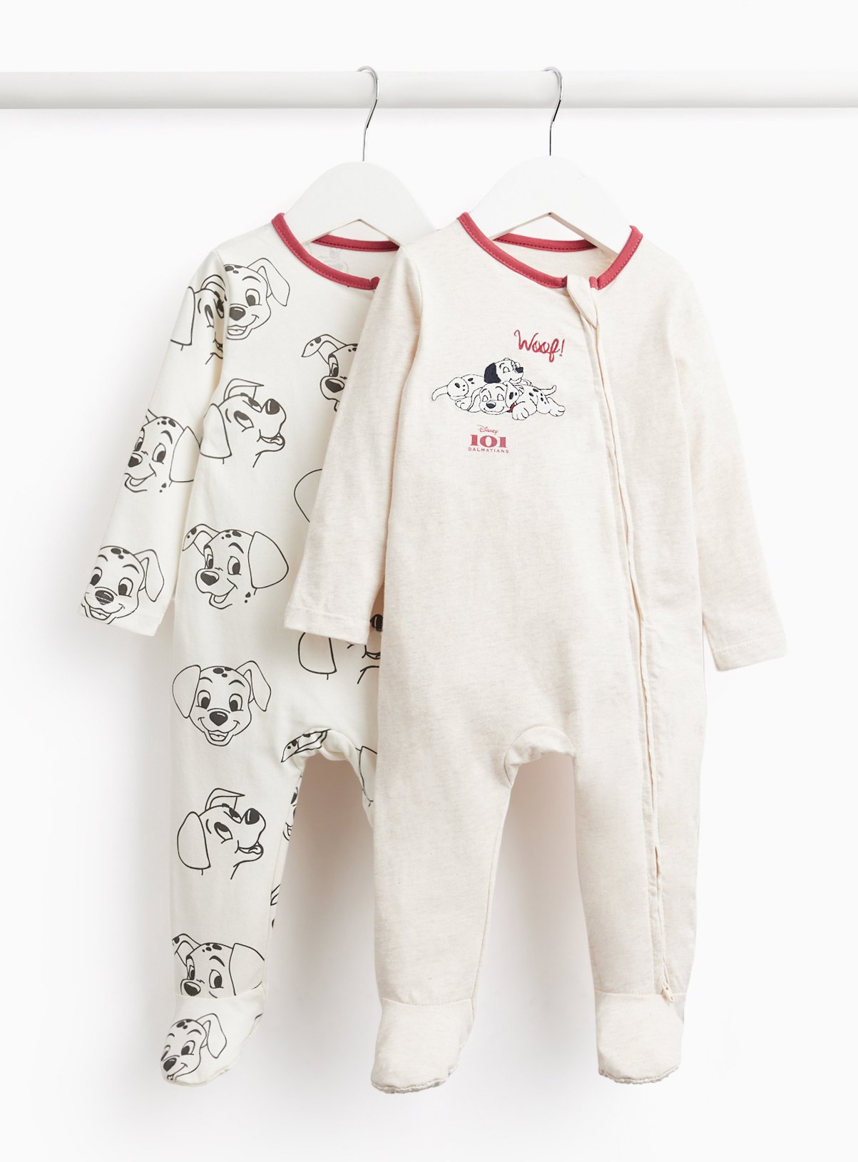 101 Dalmatians Sleepsuits 2 Pack Up to 1 mth - Image 1 thumbnail